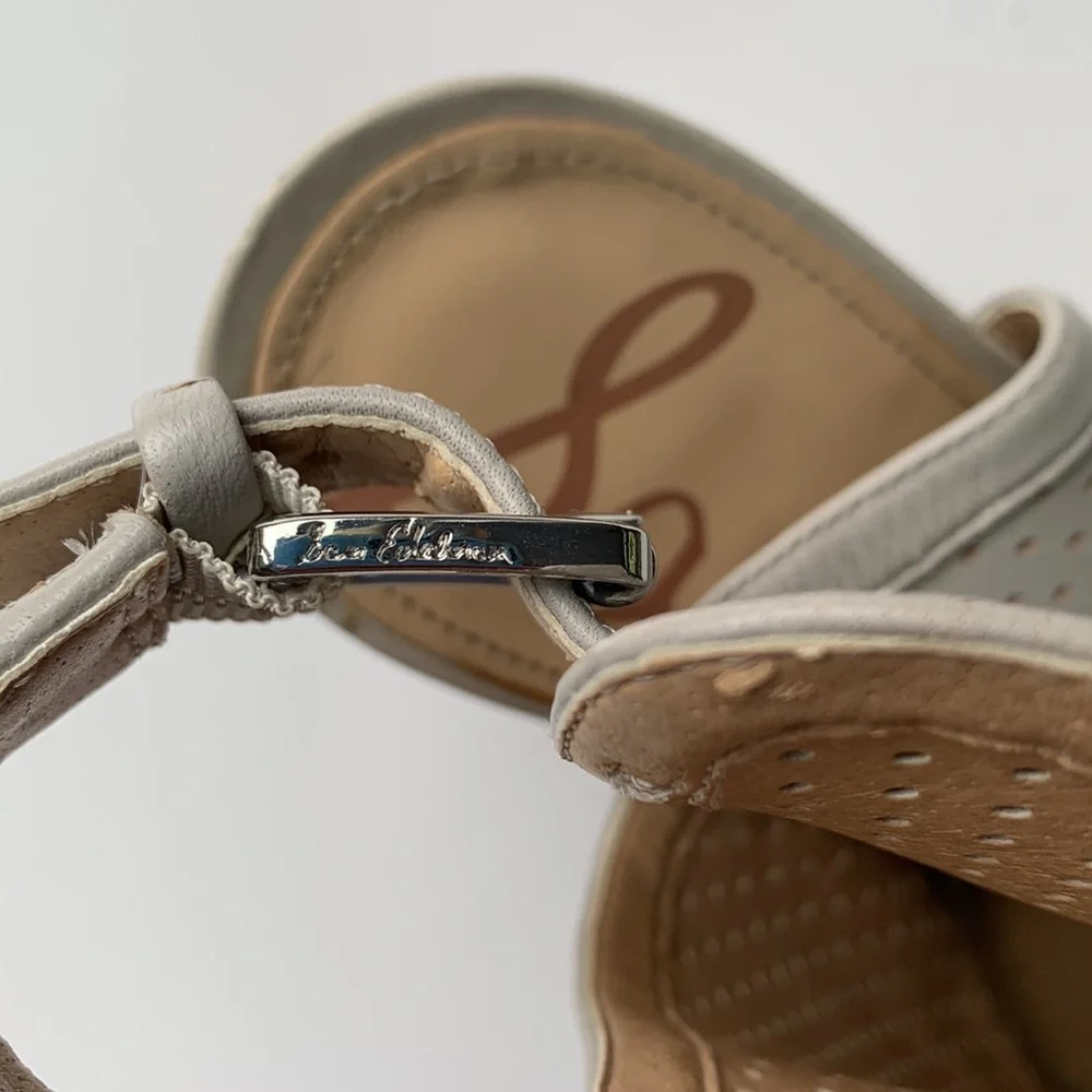 Sam Edelman Emmie Buckle Heels gray leather Size 9
